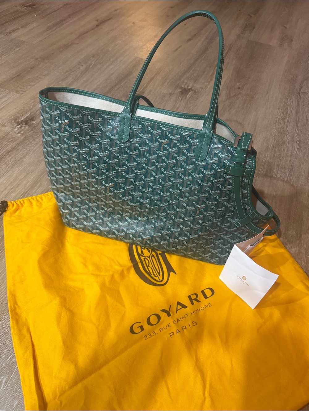 Goyard Chien Gris PM tote bag Green canvas dog purse